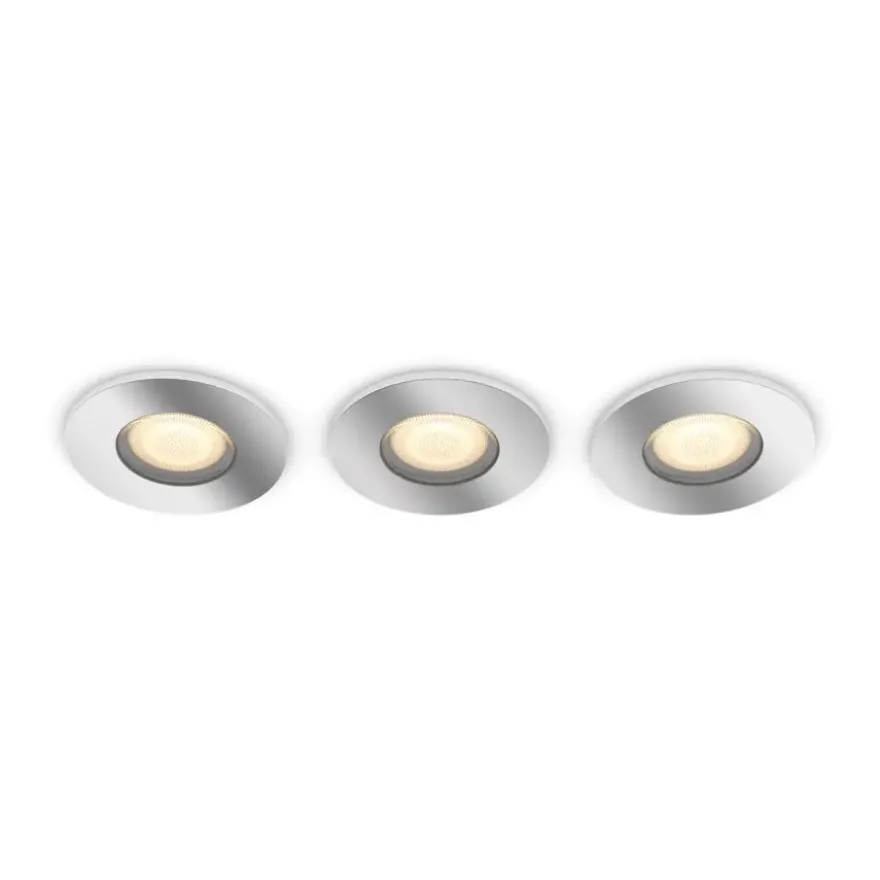 Philips Hue badkamer LED inbouwset Adore 3x5W chroom/wit incl, switch en bluetooth