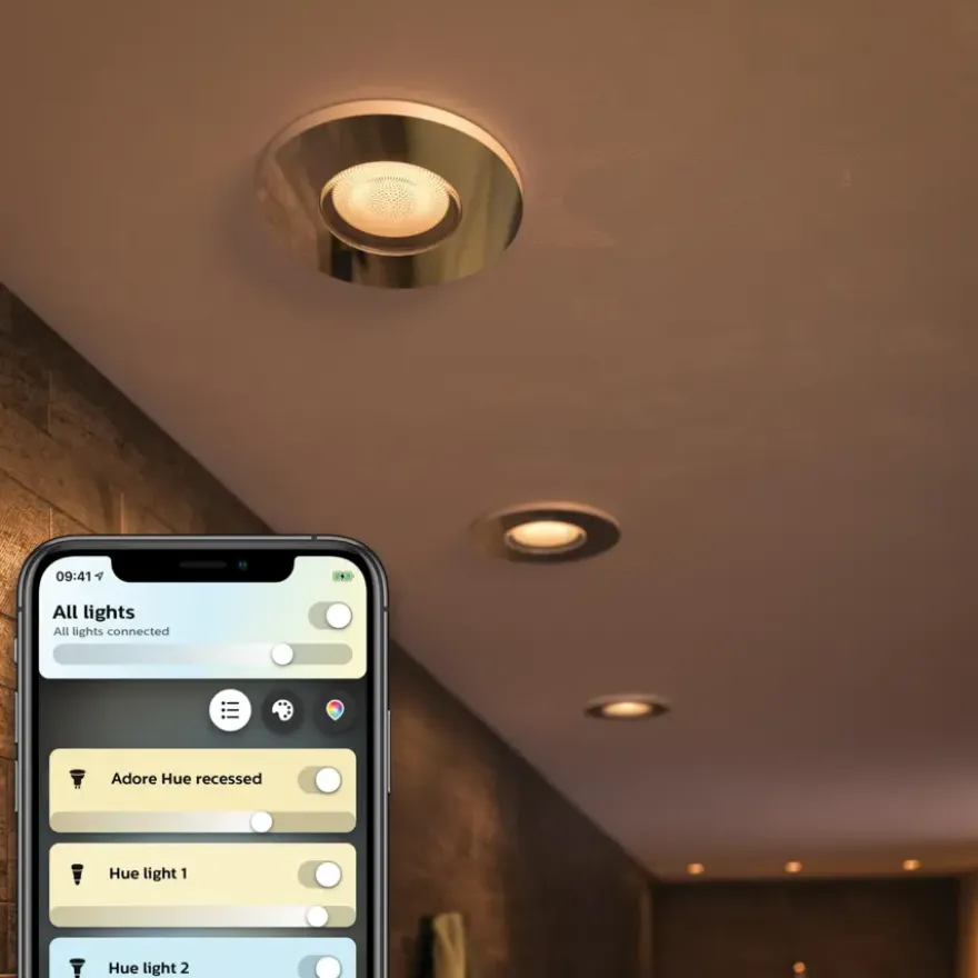 Philips Hue badkamer LED inbouwset Adore 3x5W chroom/wit incl, switch en bluetooth