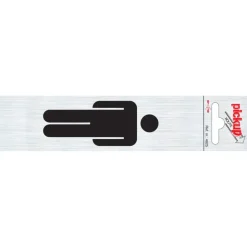 Pickup Alu deurbordje heren symbool staand 165x44 mm
