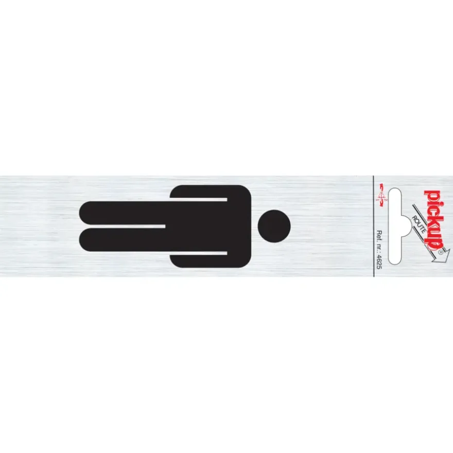Pickup Alu deurbordje heren symbool staand 165x44 mm