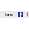 Pickup Alu deurbordje heren toilet 165x44 mm