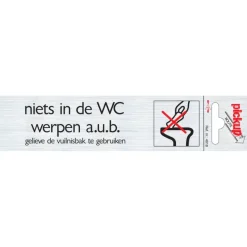Pickup Alu deurbordje niets in de wc werpen 165x44 mm
