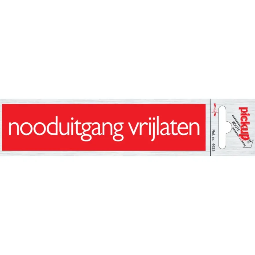 Pickup Alu deurbordje nooduitgang vrijlaten 165x44 mm