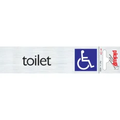 Pickup Alu deurbordje toilet toegankelijk voor rolstoel 165x44 mm