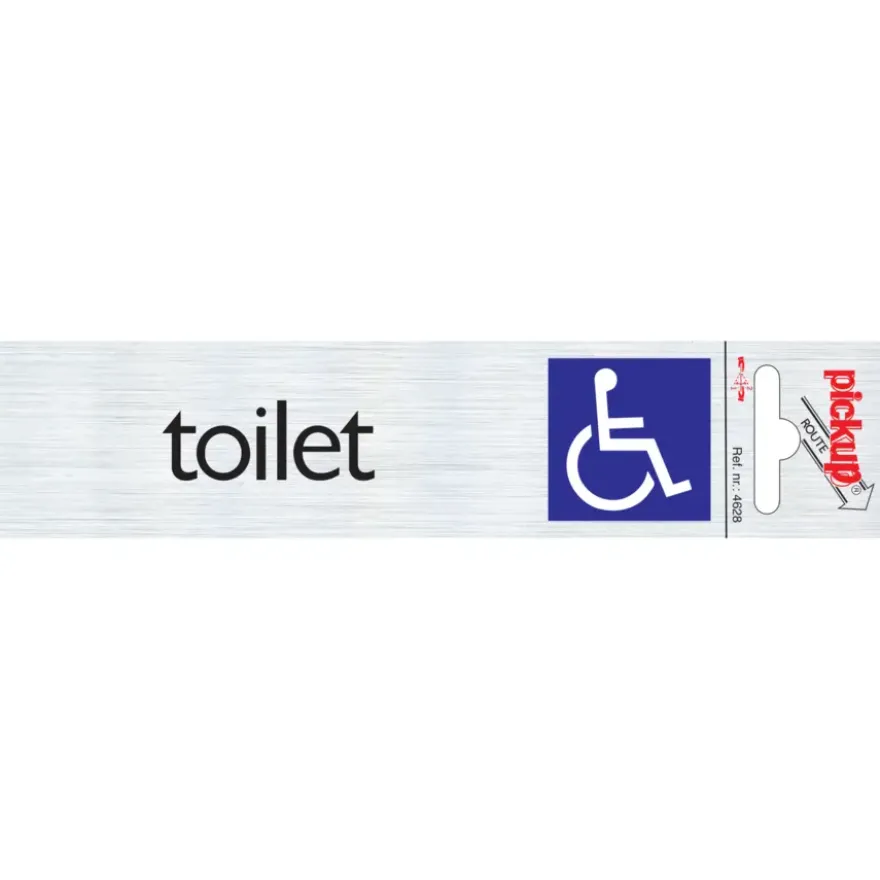 Pickup Alu deurbordje toilet toegankelijk voor rolstoel 165x44 mm