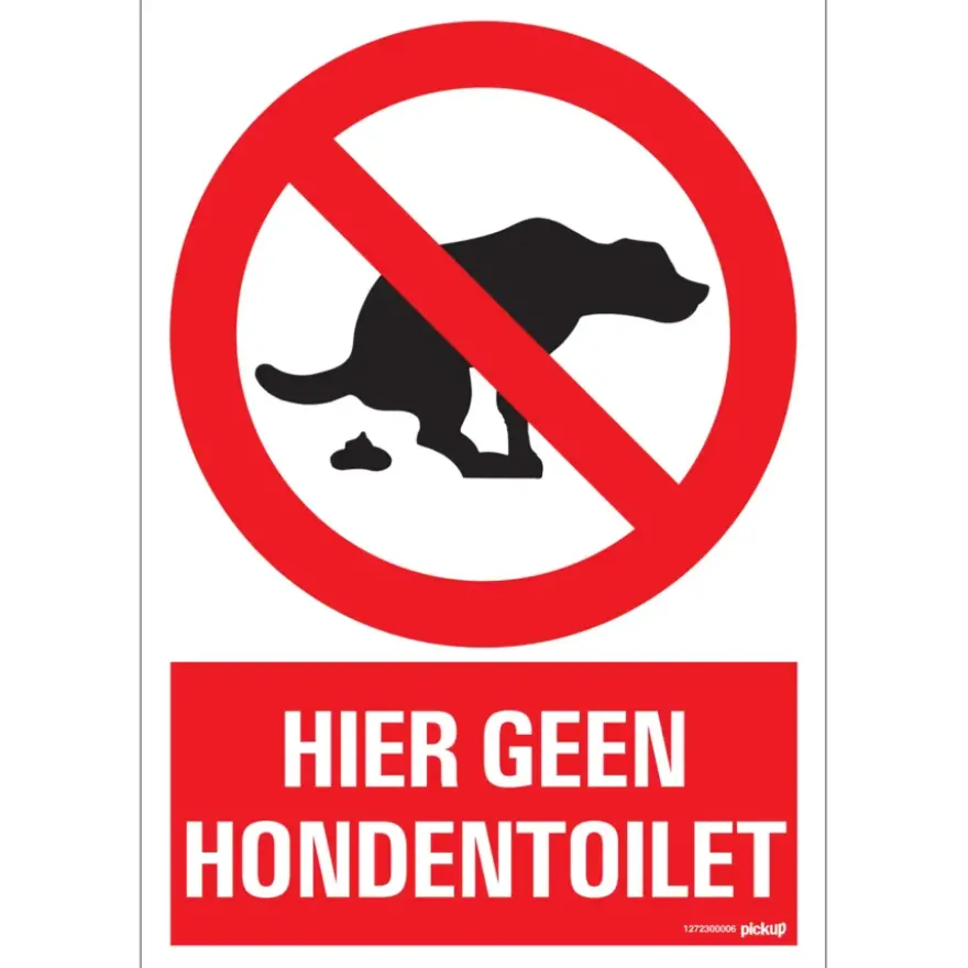 Pickup bord hier geen hondentoilet 23x33 cm