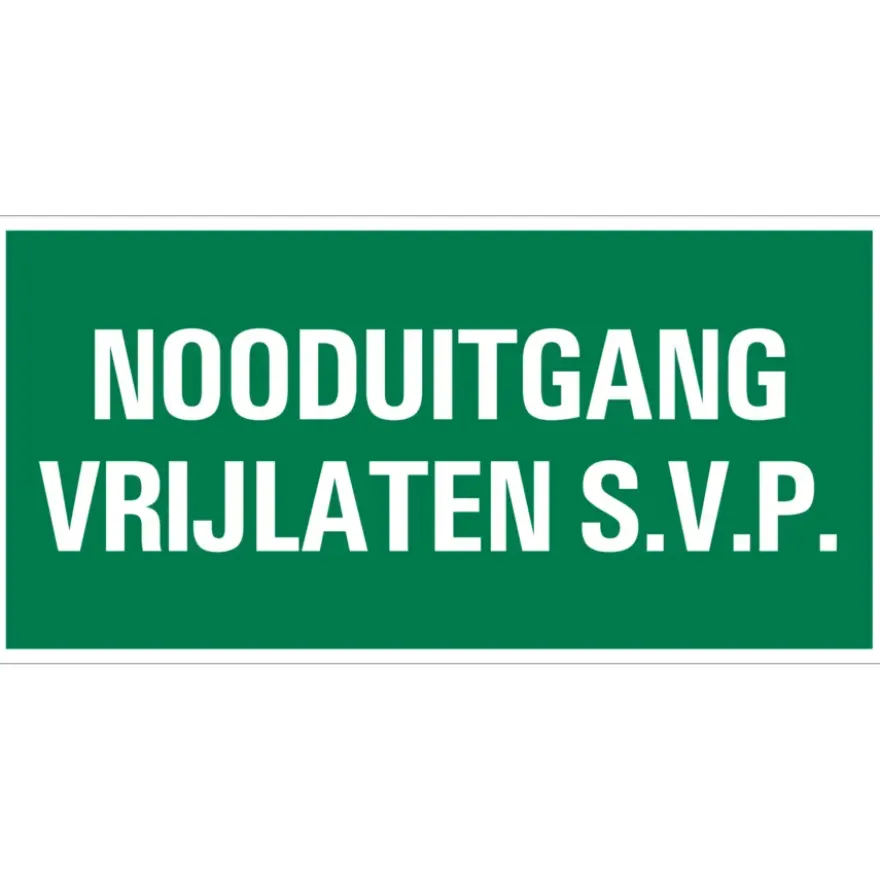 Pickup bord nooduitgang vrijlaten 15x30 cm