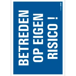 Pickup Combibord 23x33 cm Betreden op eigen risico