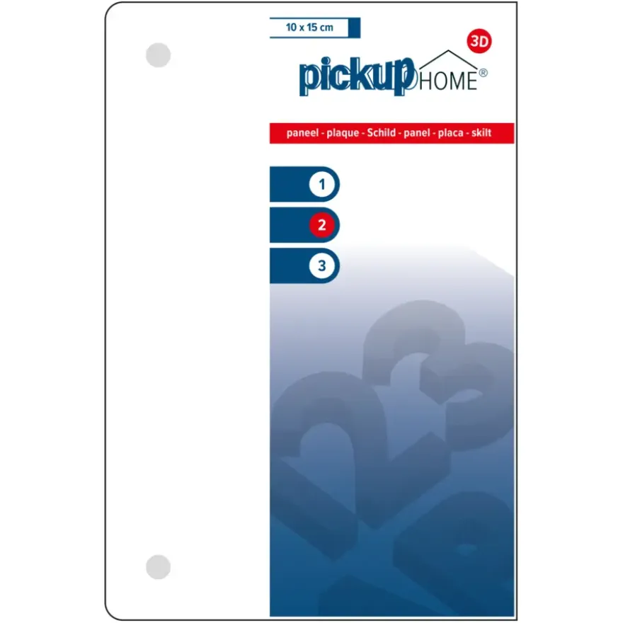Pickup 3D Home plaat wit acrylaat 3 mm 10 x 15 cm