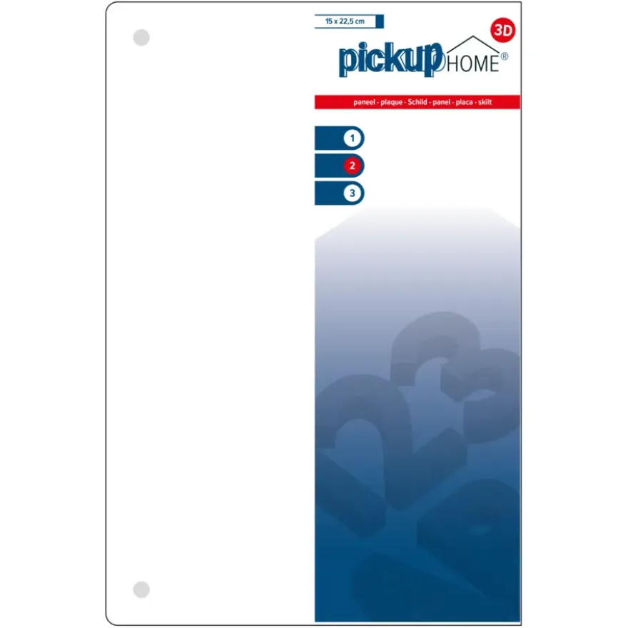 Pickup 3D Home plaat wit acrylaat 3 mm 22,5 x 15 cm