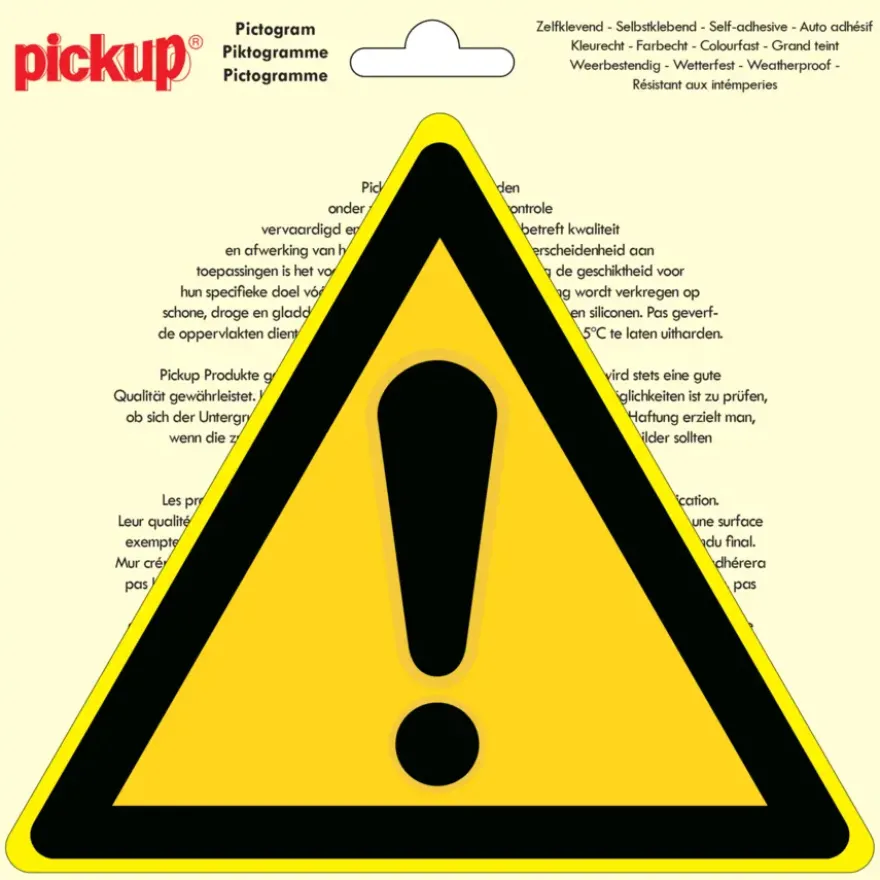 Pickup pictogram gevaar 20 cm