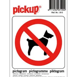 Pickup pictogram verboden voor honden 10x10 cm