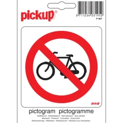 Pickup pictogram verboden voor rijwielen 10x10 cm