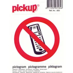 Pickup pictogram verbod voor mobiele telefoons 10x10 cm