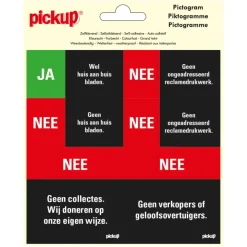Pickup Pictogram Vinyl 15x15cm 4 op 1 JA/NEE