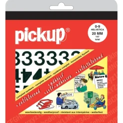 Pickup plakcijfers 0-9 Helvetica zwart 20 mm