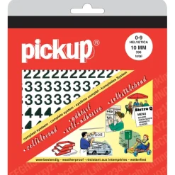 Pickup plakcijfers 0-9 Helvetica zwart 10 mm
