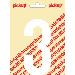 Pickup plakcijfer 3 wit mat 120 mm