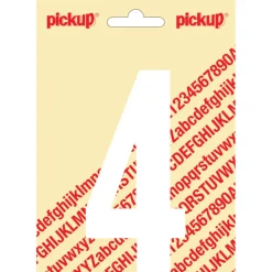 Pickup plakcijfer 4 wit mat 120 mm