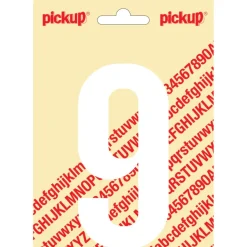 Pickup plakcijfer 9 wit mat 120 mm