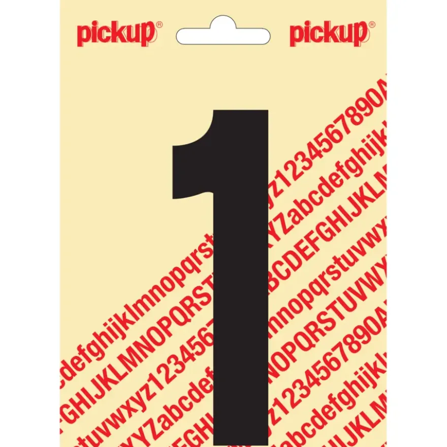 Pickup plakcijfer 1 zwart mat 120 mm