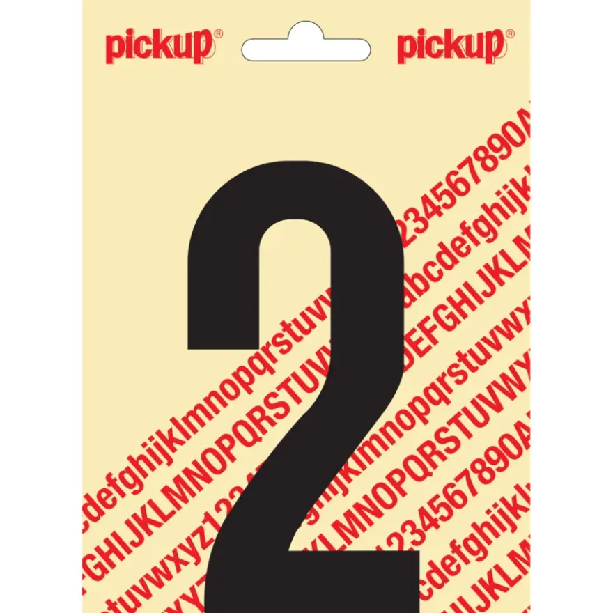 Pickup plakcijfer 2 zwart mat 120 mm