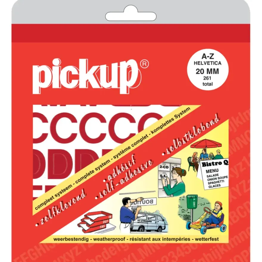 Pickup plakletter A-Z rood 20 mm