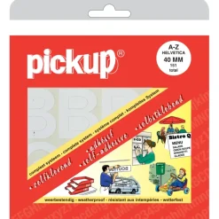 Pickup plakletter A-Z wit 40 mm