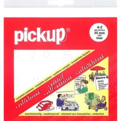 Pickup plakletter A-Z wit 30 mm