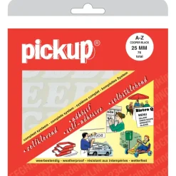 Pickup plakletter A-Z wit 25 mm