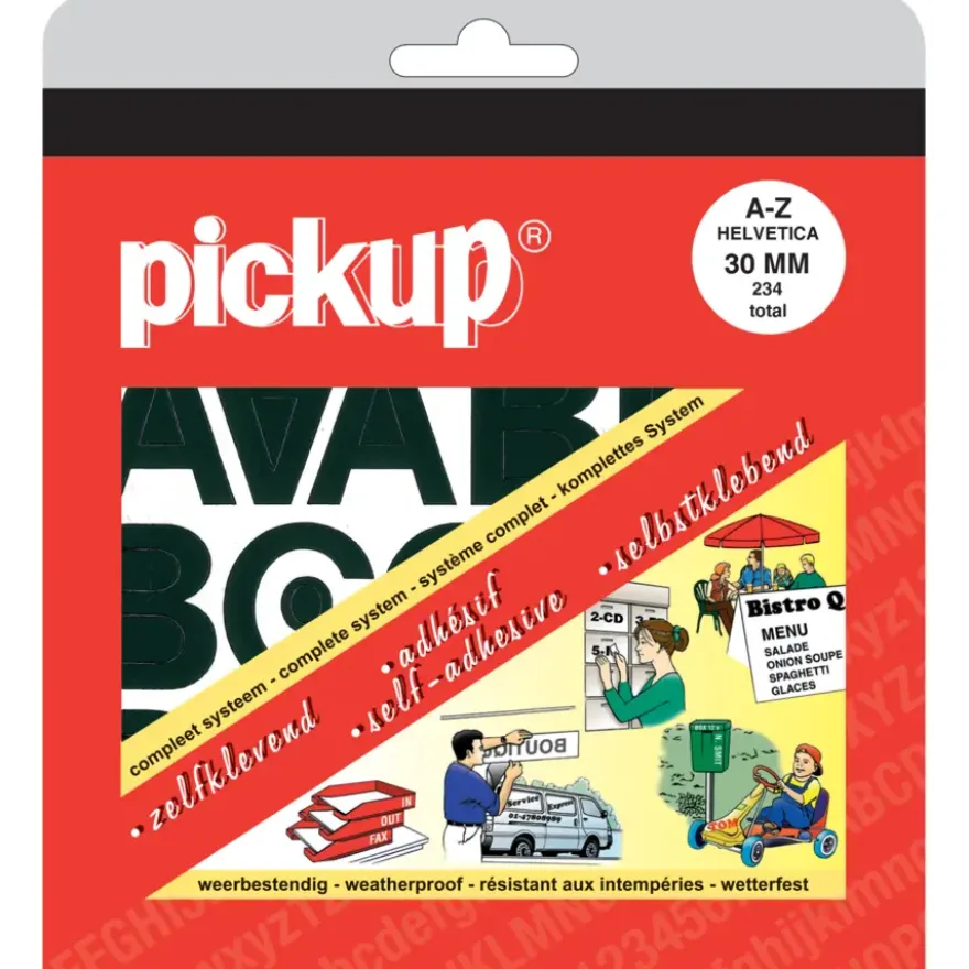 Pickup plakletter A-Z zwart 30 mm