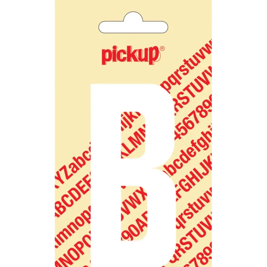 Pickup plakletter B wit mat 90 mm