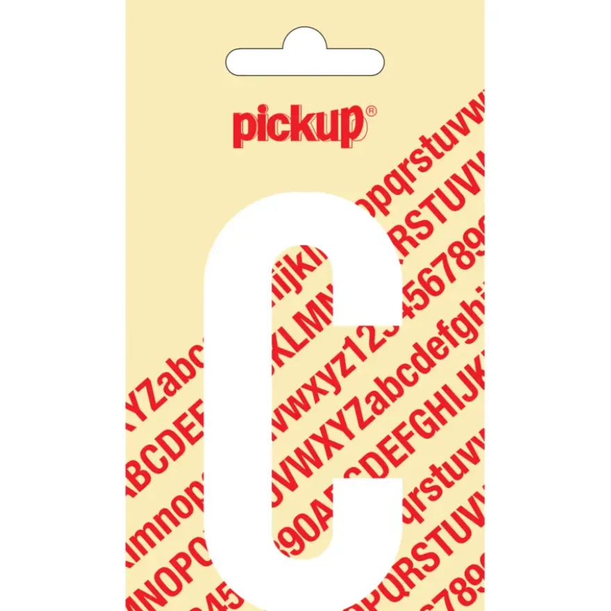 Pickup plakletter C wit mat 90 mm