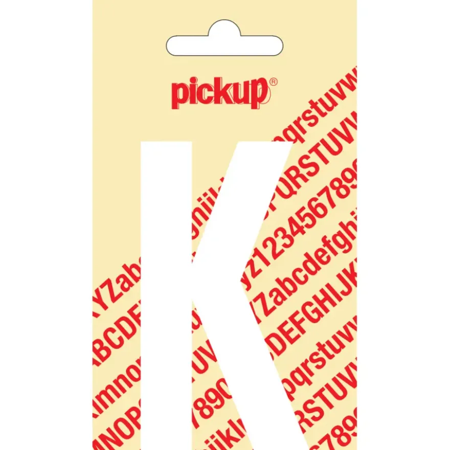 Pickup plakletter K wit mat 90 mm