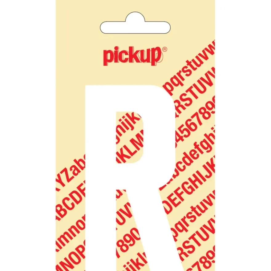 Pickup plakletter R wit mat 90 mm