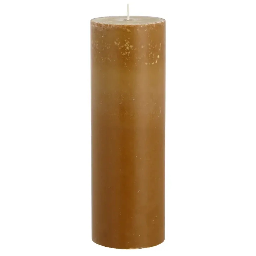 Pilaar kaars donkerbruin- h20xd6,8cm