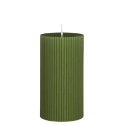 Pilaar kaars donker groen - h13xd7cm