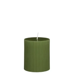 Pilaar kaars donker groen - h8xd7cm
