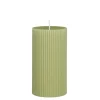 Pilaar kaars licht groen - h13xd7cm