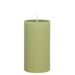 Pilaar kaars licht groen - h13xd7cm