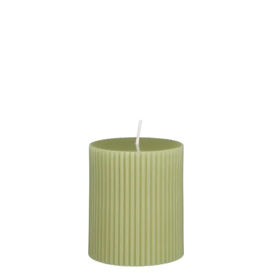 Pilaar kaars licht groen - h8xd7cm