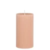 Pilaar kaars licht roze - h13xd7cm