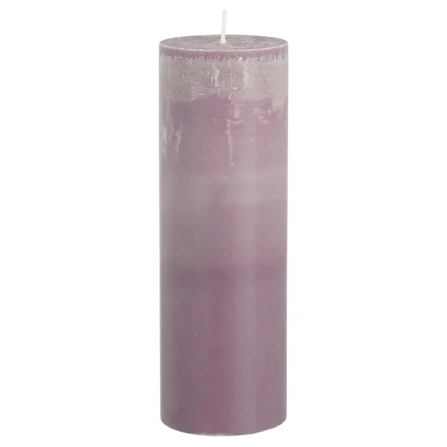 Pilaar kaars lila- h20xd6,8cm