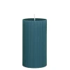 Pilaar kaars paraffine blauw - h13xd7cm