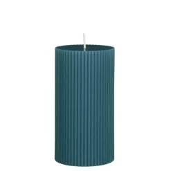 Pilaar kaars paraffine blauw - h13xd7cm