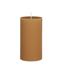 Pilaar kaars paraffine l.bruin - h13xd7cm