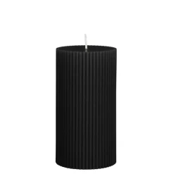 Pilaar kaars paraffine zwart - h13xd7cm