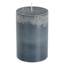 Pilaar kaars stearine blauw - h10xd6,8cm