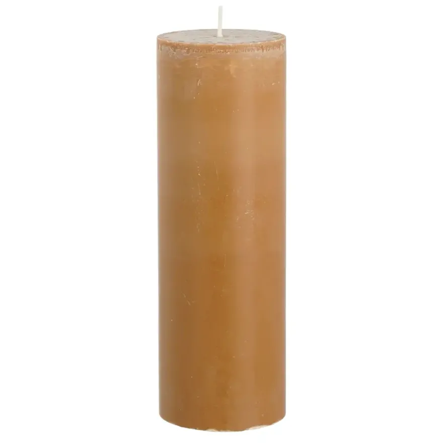 Pilaar kaars stearine bruin - h20xd6,8cm