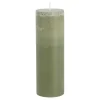 Pilaar kaars stearine donkergroen - h20xd6,8cm